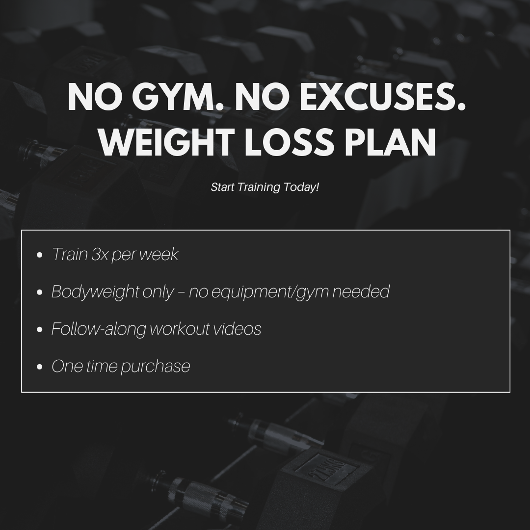 NO GYM. NO EXCUSES. WEIGHT LOSS PLAN